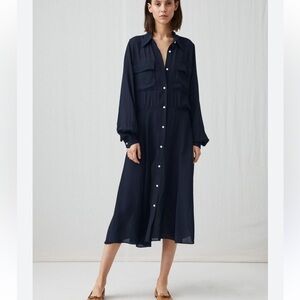 Arket Viscose Crepe Shirt Dress